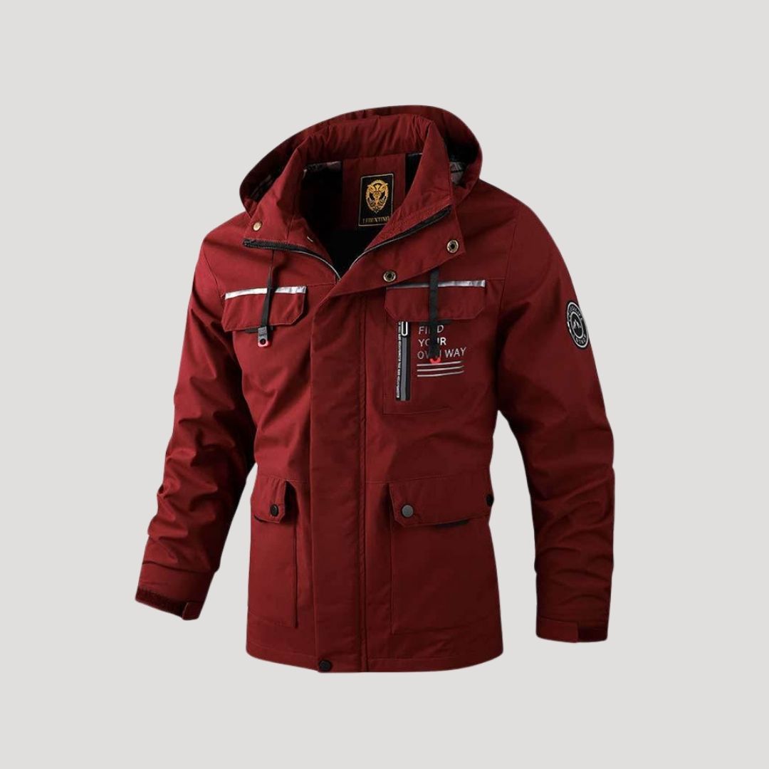 Vadderad kurtka zimowa męska z kapturem | Wytrzymała i ciepła kurtka męska