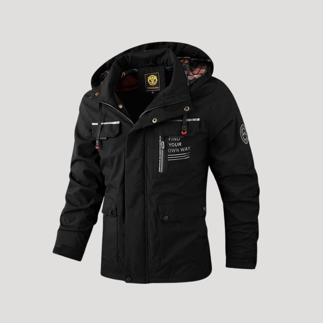 Vadderad kurtka zimowa męska z kapturem | Wytrzymała i ciepła kurtka męska