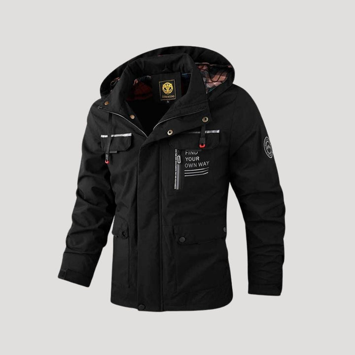 Vadderad kurtka zimowa męska z kapturem | Wytrzymała i ciepła kurtka męska