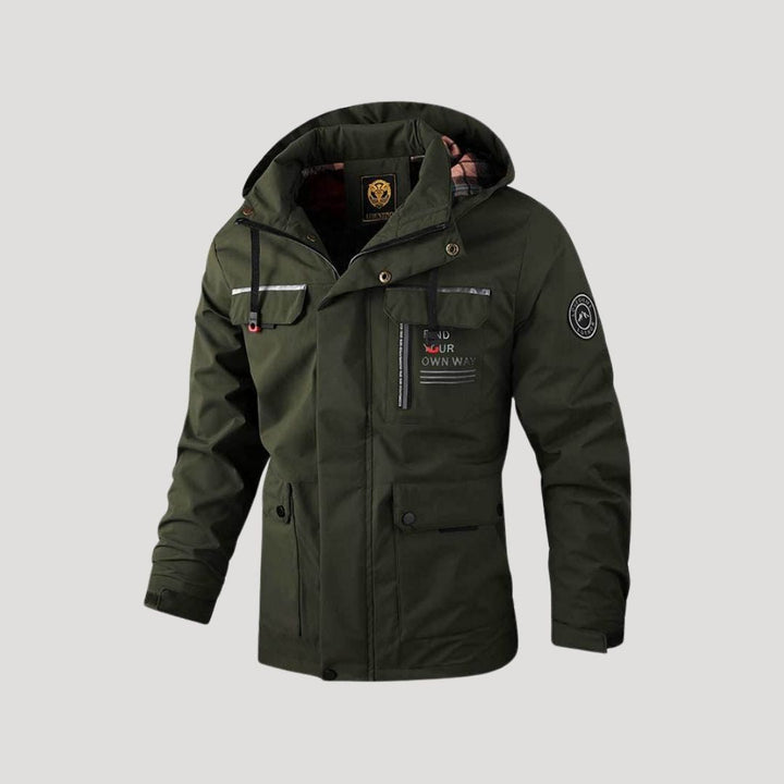 Vadderad kurtka zimowa męska z kapturem | Wytrzymała i ciepła kurtka męska