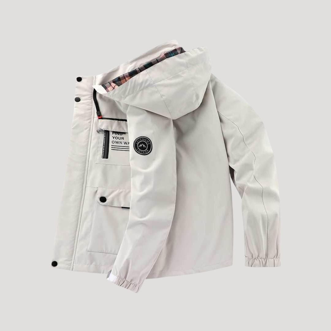 Vadderad kurtka zimowa męska z kapturem | Wytrzymała i ciepła kurtka męska