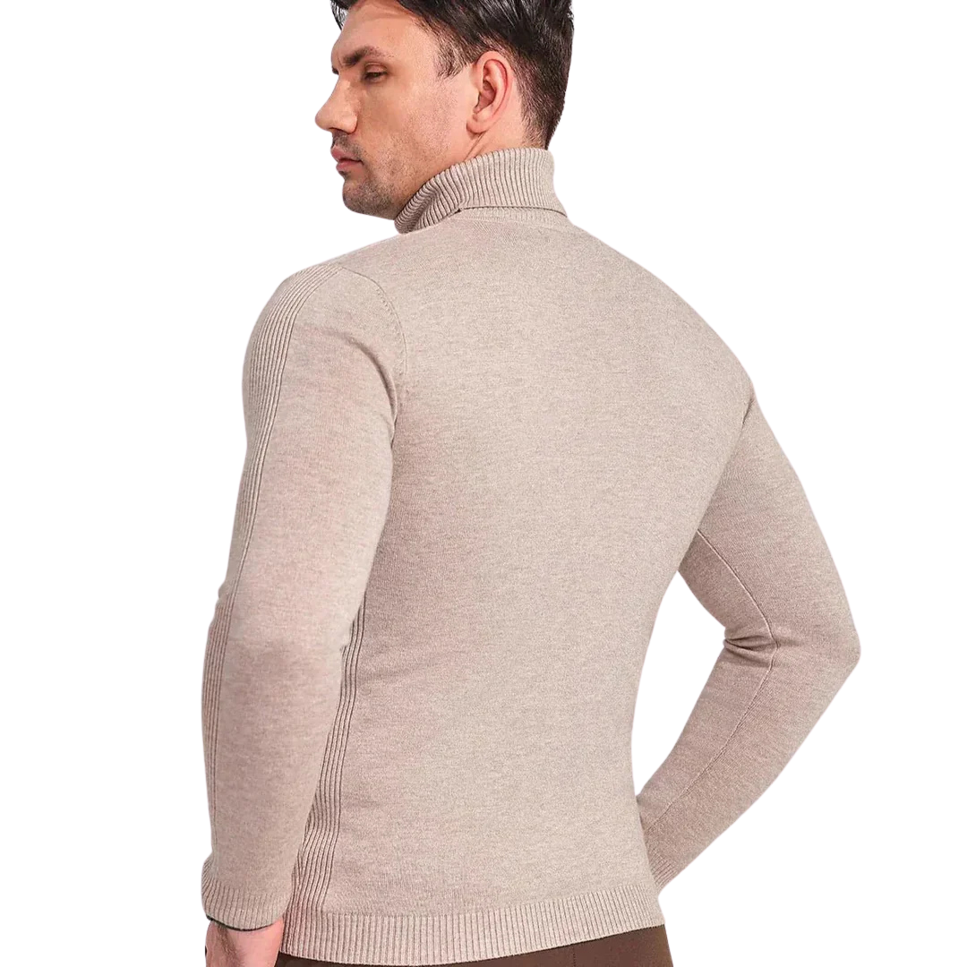 Herre Kashmir Rullekrave Sweater | Luksuriøs Varm Strik i Tidløst Design