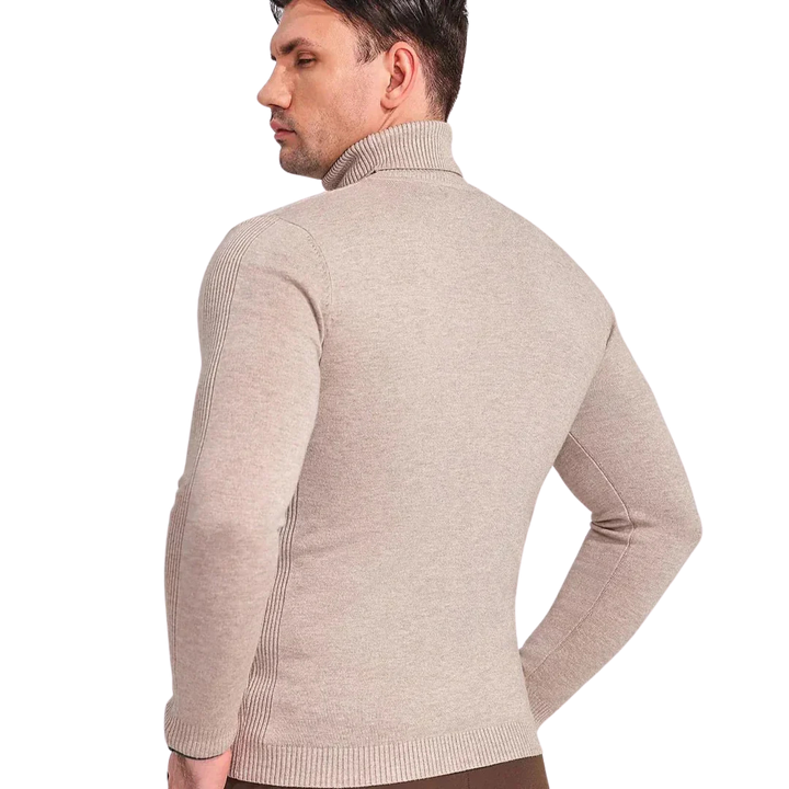 Herre Kashmir Rullekrave Sweater | Luksuriøs Varm Strik i Tidløst Design