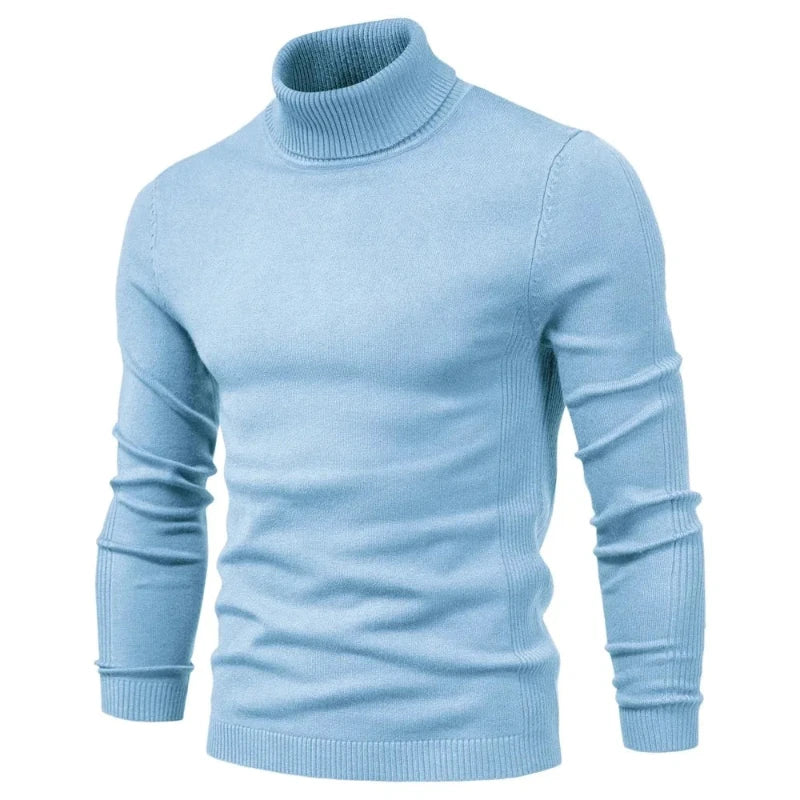 Herre Kashmir Rullekrave Sweater | Luksuriøs Varm Strik i Tidløst Design