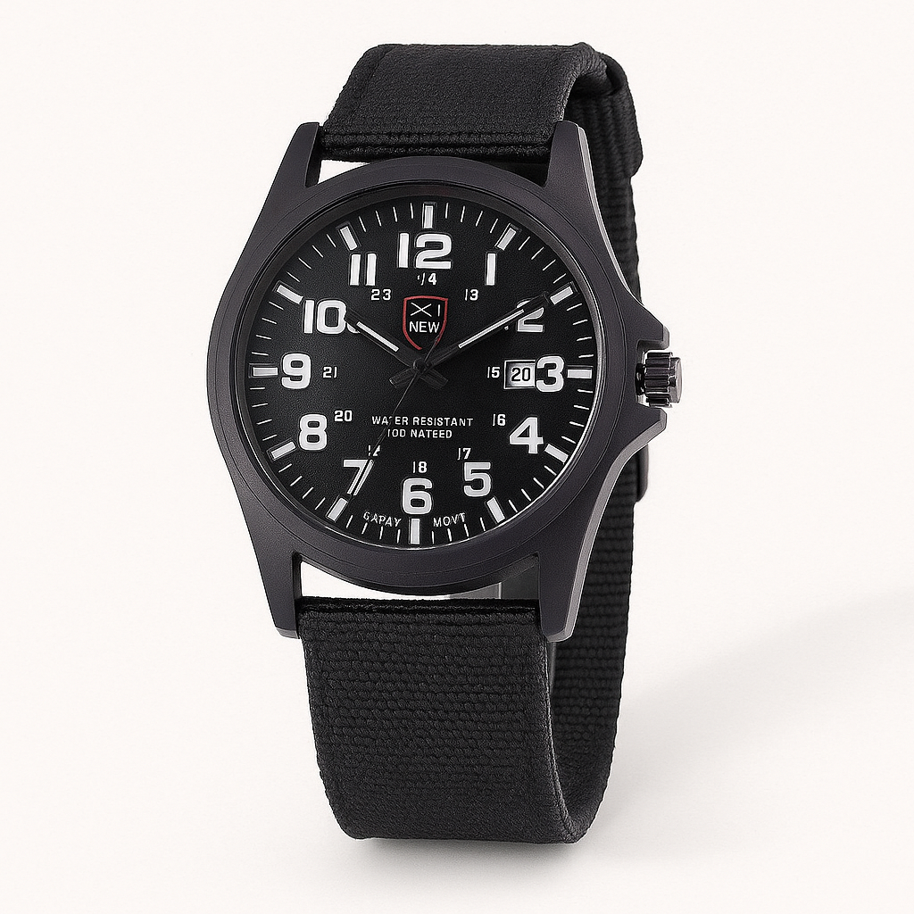 Black Men's watch | Waterproof, robust and ideal for outdoor use