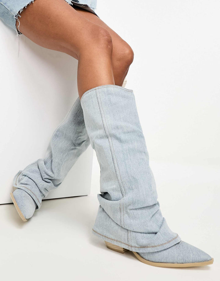Casual Denimstøvler til Kvinder | Flad Hæl & Trendy Streetstyle
