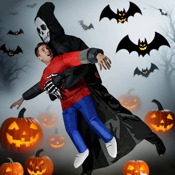 Disfraz inflable PhantomWear | vestido negro y máscara de fantasma unisex