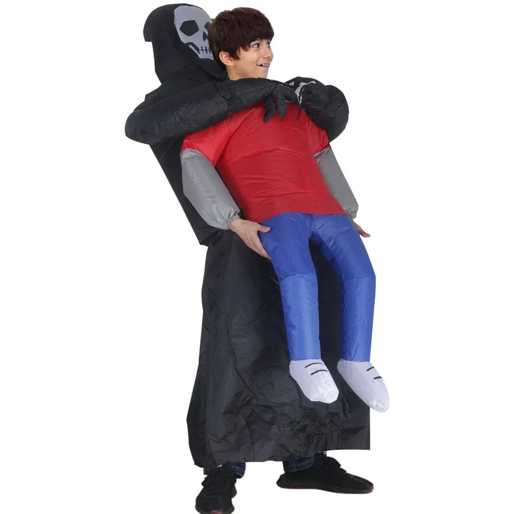 Disfraz inflable PhantomWear | vestido negro y máscara de fantasma unisex