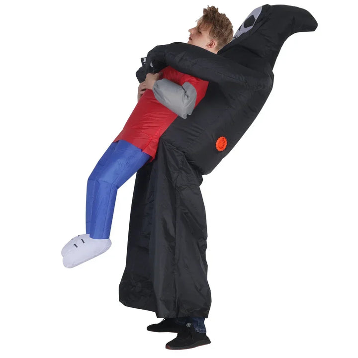 Disfraz inflable PhantomWear | vestido negro y máscara de fantasma unisex