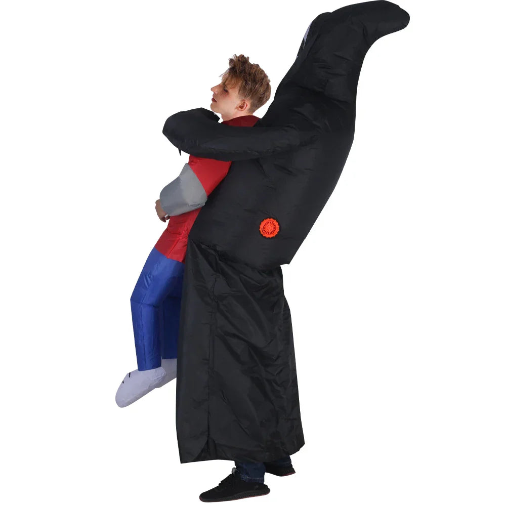 Disfraz inflable PhantomWear | vestido negro y máscara de fantasma unisex