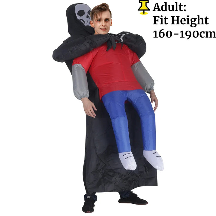 Disfraz inflable PhantomWear | vestido negro y máscara de fantasma unisex