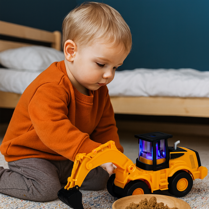 Escavadora interativa para crianças | Caminhão de brinquedo com luzes e sons realistas