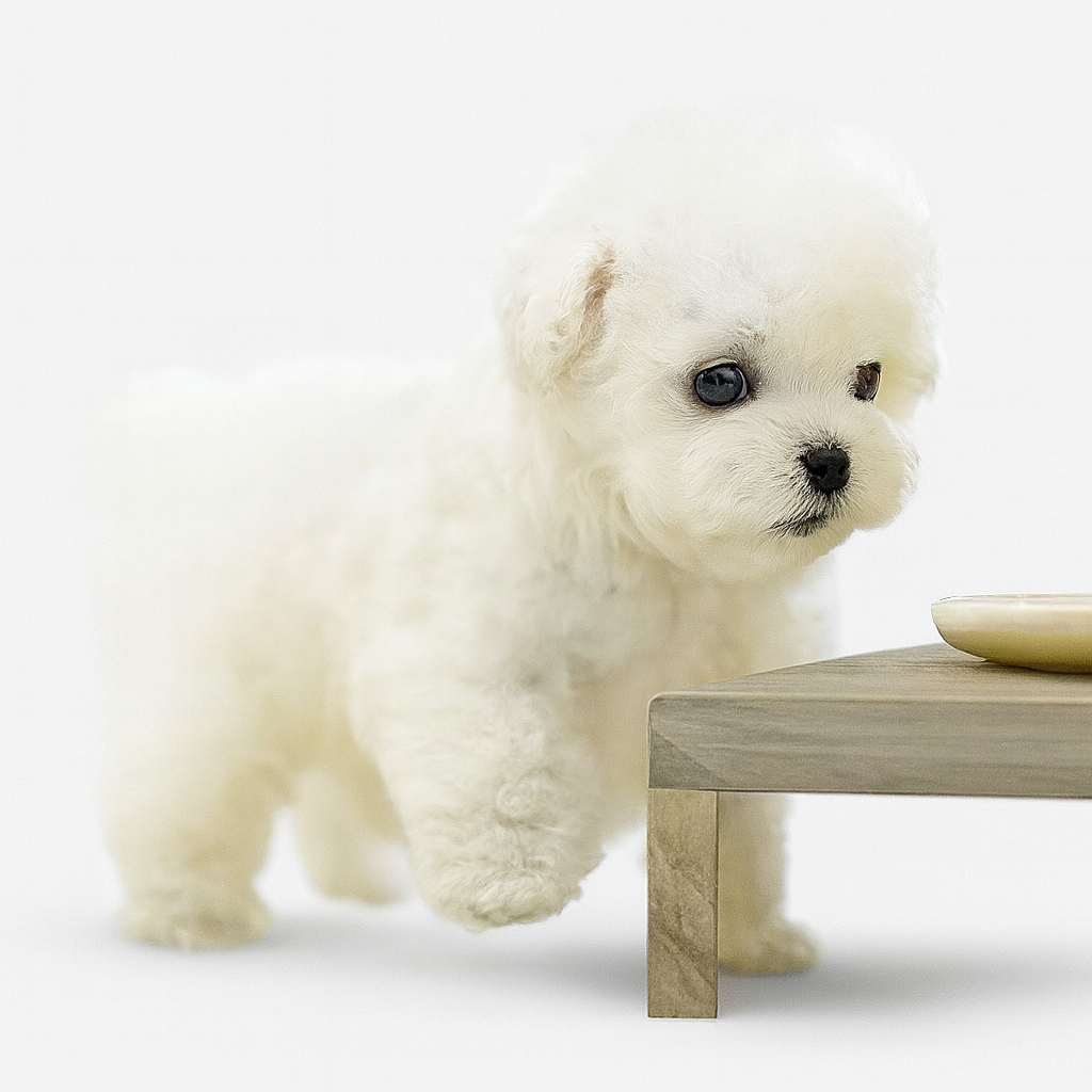 White Interactive puppy toy with realistic movements