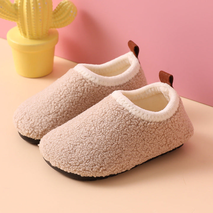 Warm and Non-Slip Wool and Rubber Slippers for Children | Cozy Indoor Shoes for Boys