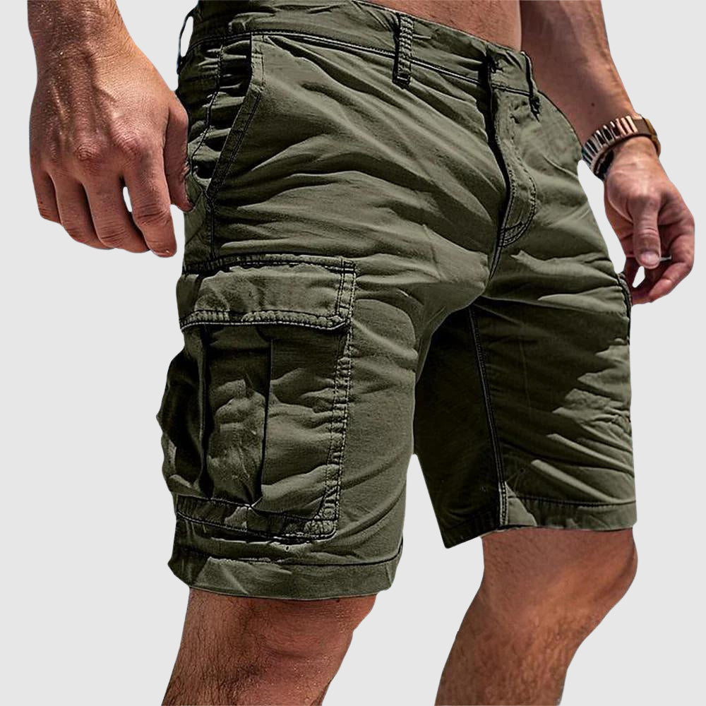 Pantalones cortos cargo con varios bolsillos para hombre - Corte recto