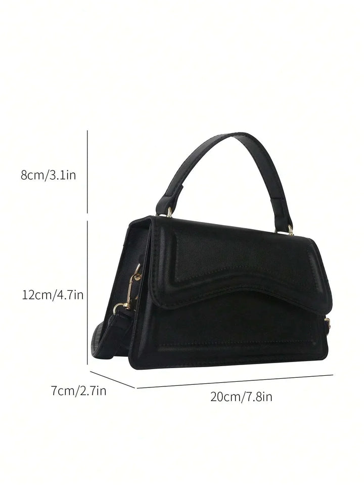 Melissa olkalaukku keinonahasta naisille | Kompakti crossbody-laukku aaltoilevalla läpällä