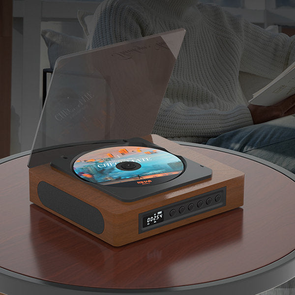 Wireless retro CD player with Bluetooth and Type-C | Vintage design for modern sound at home