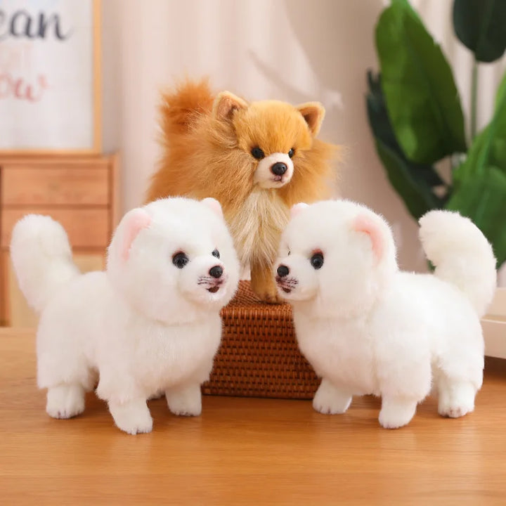 Sød Plys Pomeranian Hund | Blødt Kæledyrslegetøj til Børn og Piger