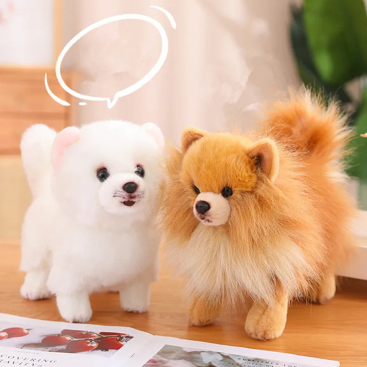 Sød Plys Pomeranian Hund | Blødt Kæledyrslegetøj til Børn og Piger