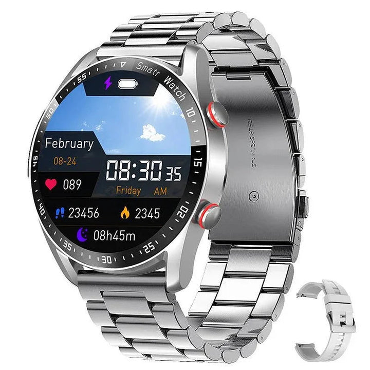 Smartwatch | Ikke-Invasiv Blodsukker EKG Puls & Bluetooth Opkald