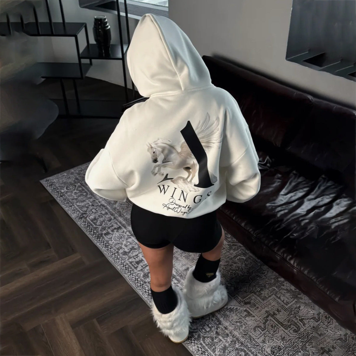 Urban hoodie for women with unique graphic design