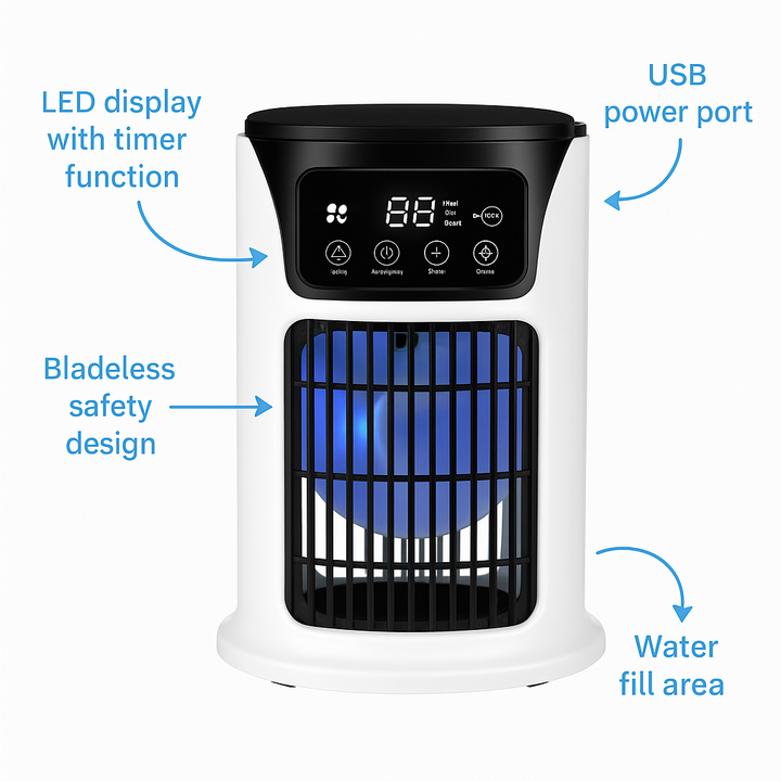 Boreacool Ductless mobil légkondicionáló-5-in-1 energiatakarékos és csendes léghűtő