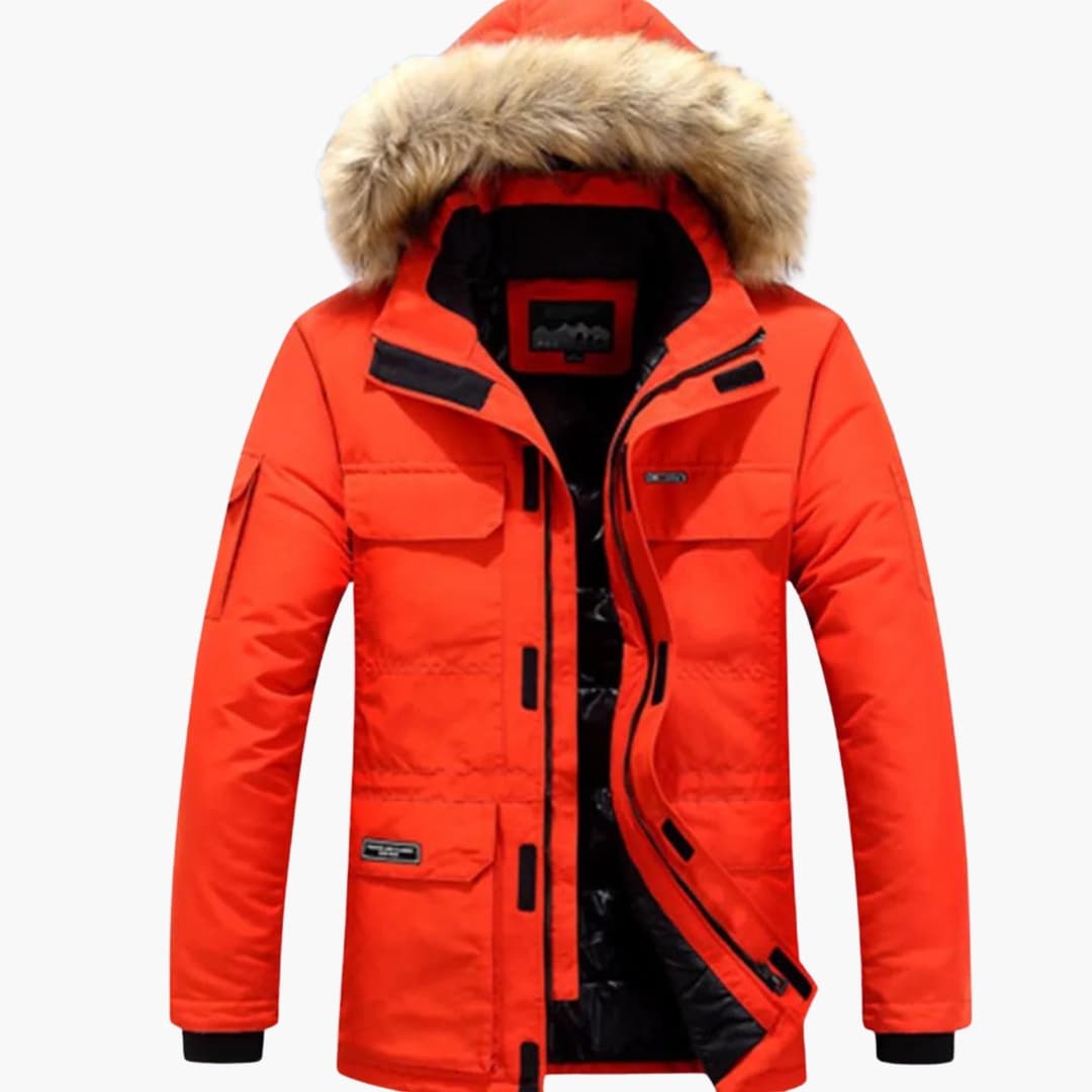 Parka homme hiver | Capuche fausse fourrure nombreuses poches chaud