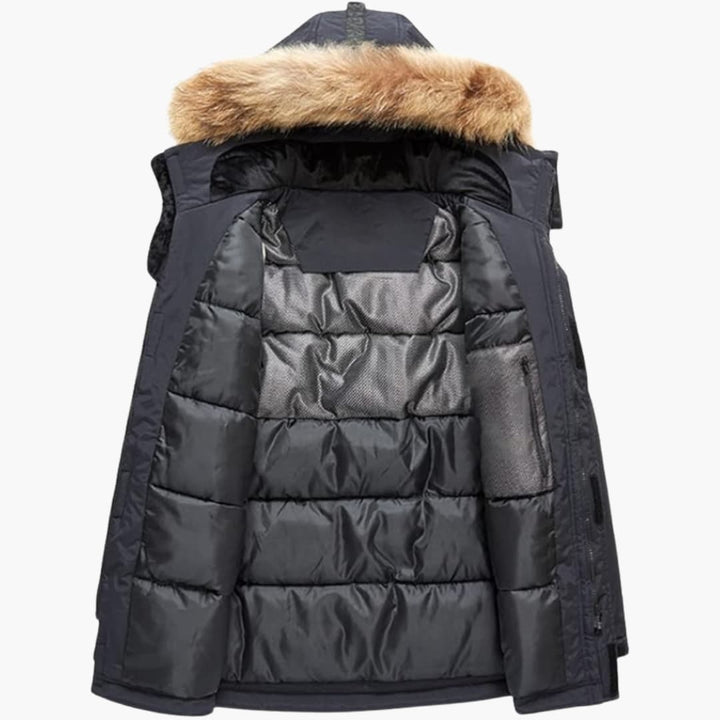 Parka homme hiver | Capuche fausse fourrure nombreuses poches chaud