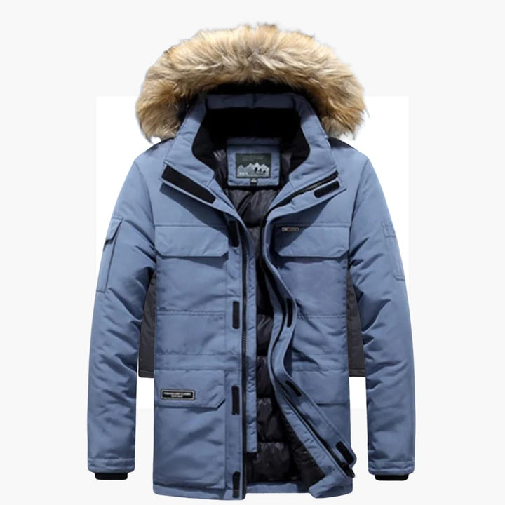 Parka homme hiver | Capuche fausse fourrure nombreuses poches chaud