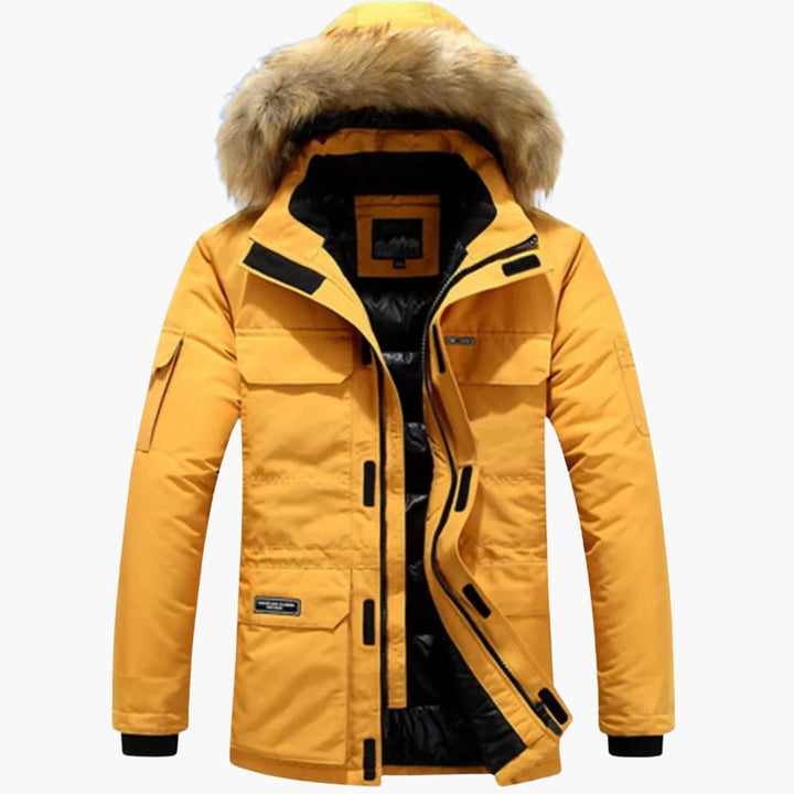 Parka homme hiver | Capuche fausse fourrure nombreuses poches chaud