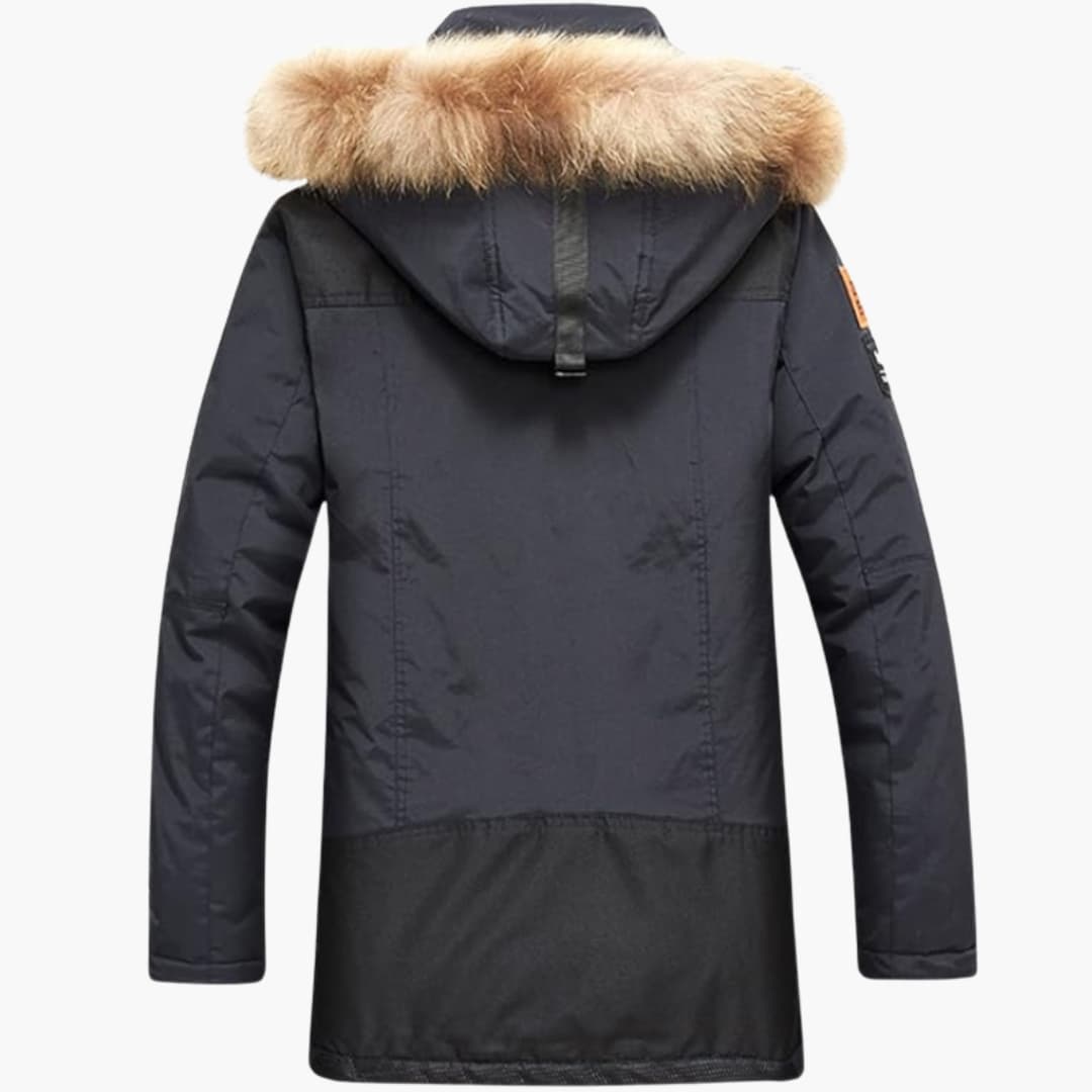 Parka homme hiver | Capuche fausse fourrure nombreuses poches chaud