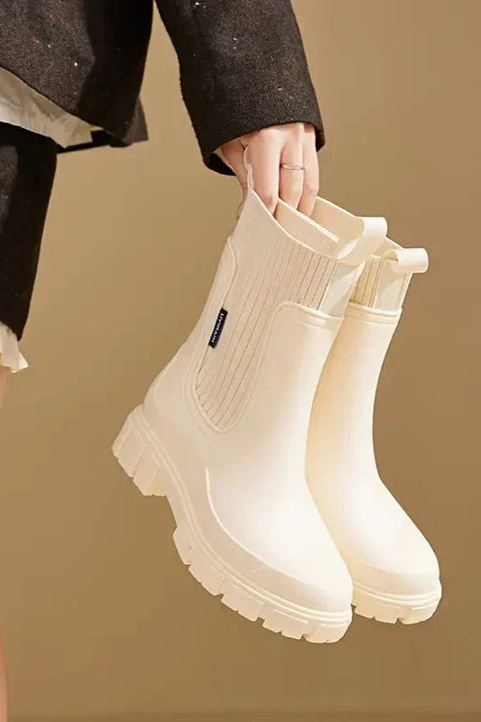 Nepremokavé čižmy pre ženy s protišmykovou hrubou podrážkou