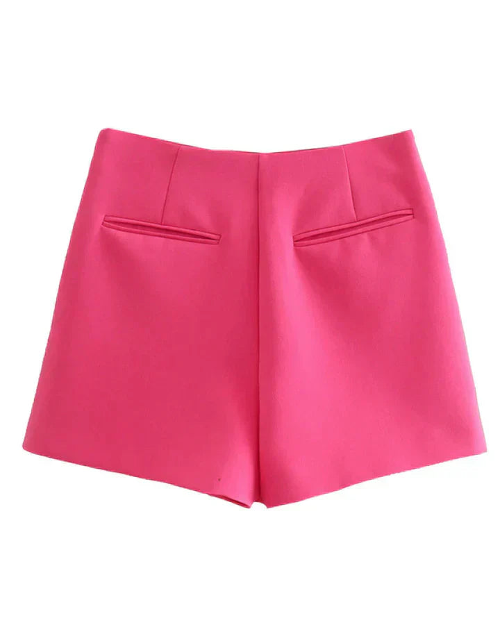 Elegant shorts for women with high waist and tailored fit