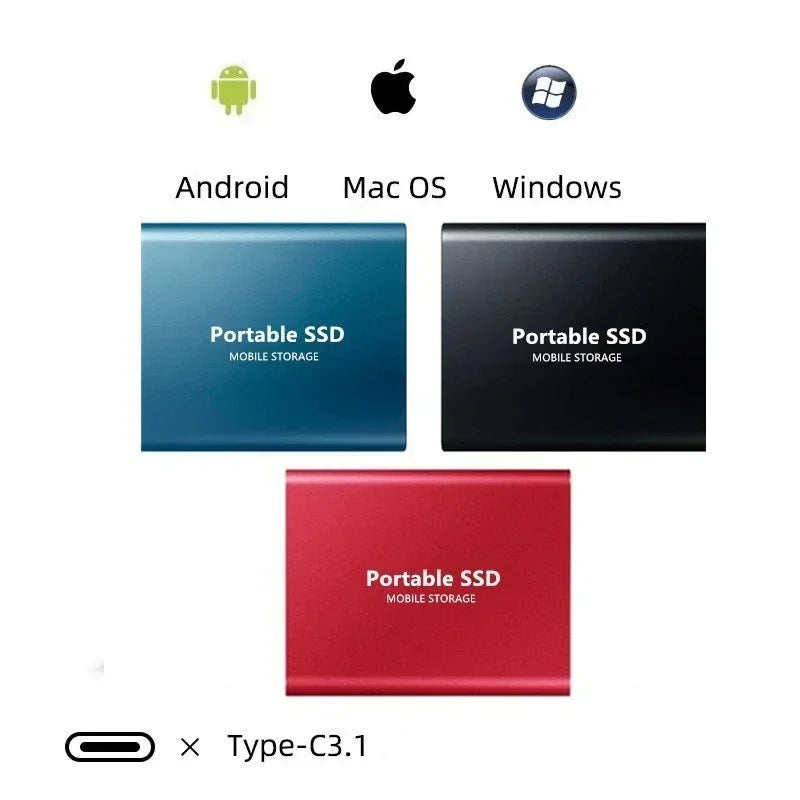 SSD externo de alta velocidade | Armazenamento portátil rápido e confiável