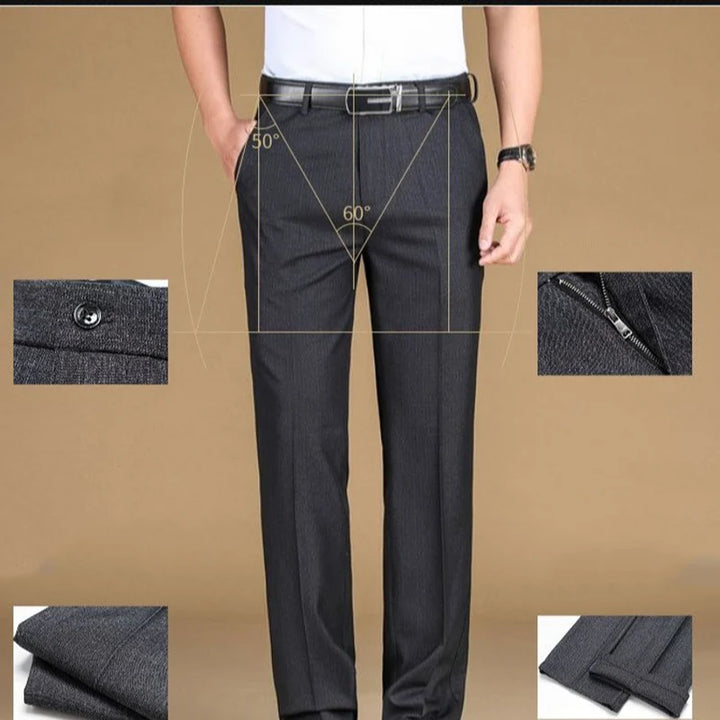 pantaloni clasici drepți pentru bărbați pentru uz de afaceri pantaloni uni formali pentru birou pantaloni mari mărime plus