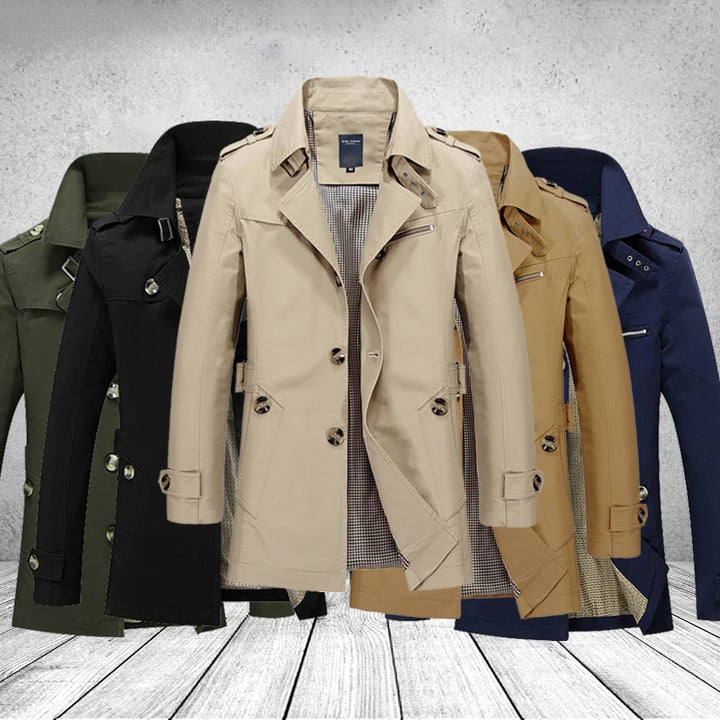 Gabardina para hombres | Casual y de negocios Abrigo sencillo de una hilera
