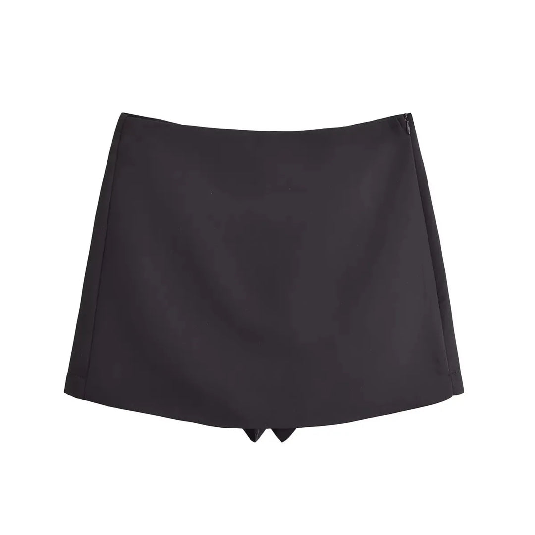 Nye forår damă skort uni modă casual mini pantaloni scurți fustă cu fermoar lateral talie înaltă streetwear