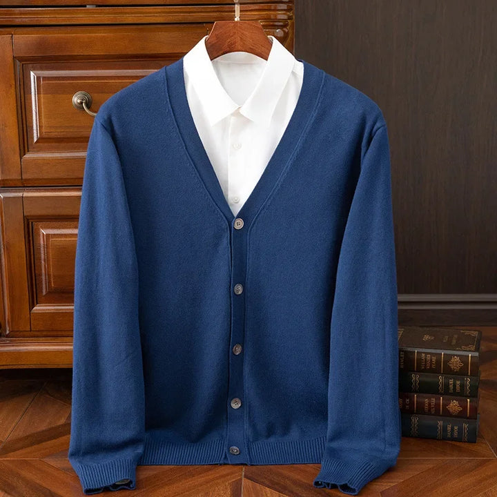 Suéter cárdigan para hombre | Cuello en V clásico de negocios casual otoño invierno