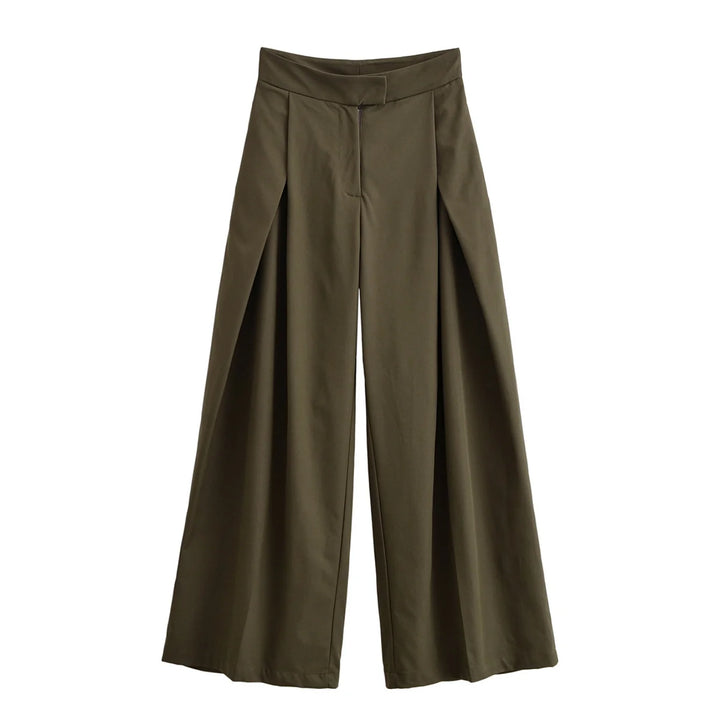 Pants Wide Leg Loose | High Waist Pleated Floor Length Woman