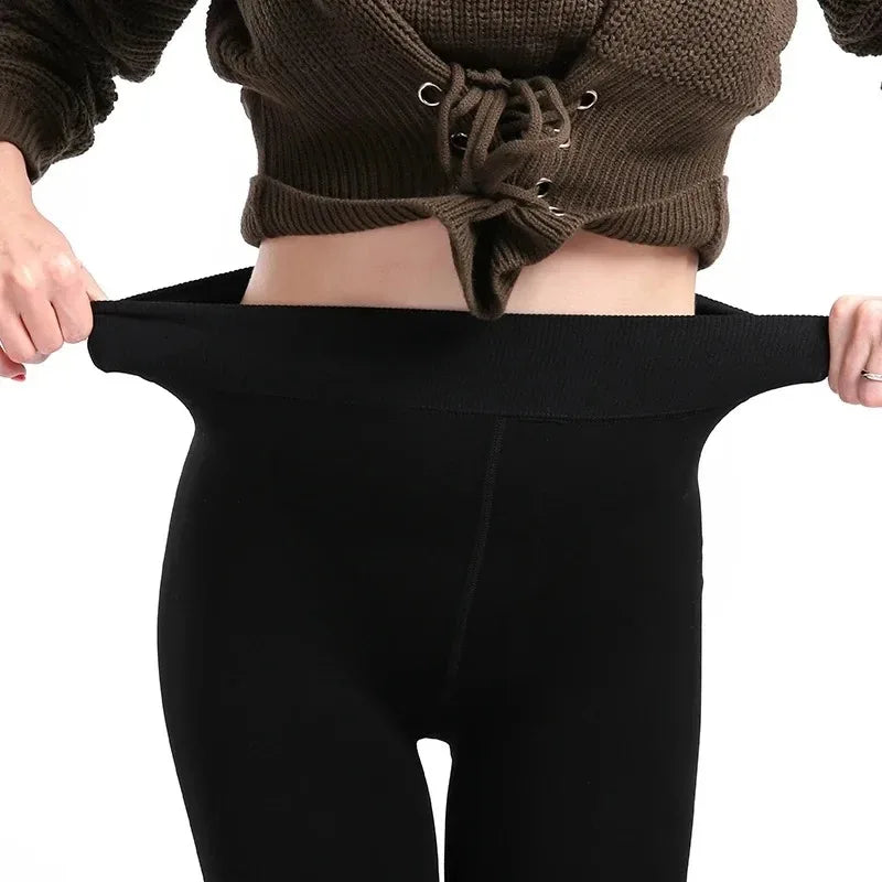 Colanți de iarnă pentru femei cu talie înaltă, călduroși, groși, din catifea elastică, colanți casual pentru fiecare zi