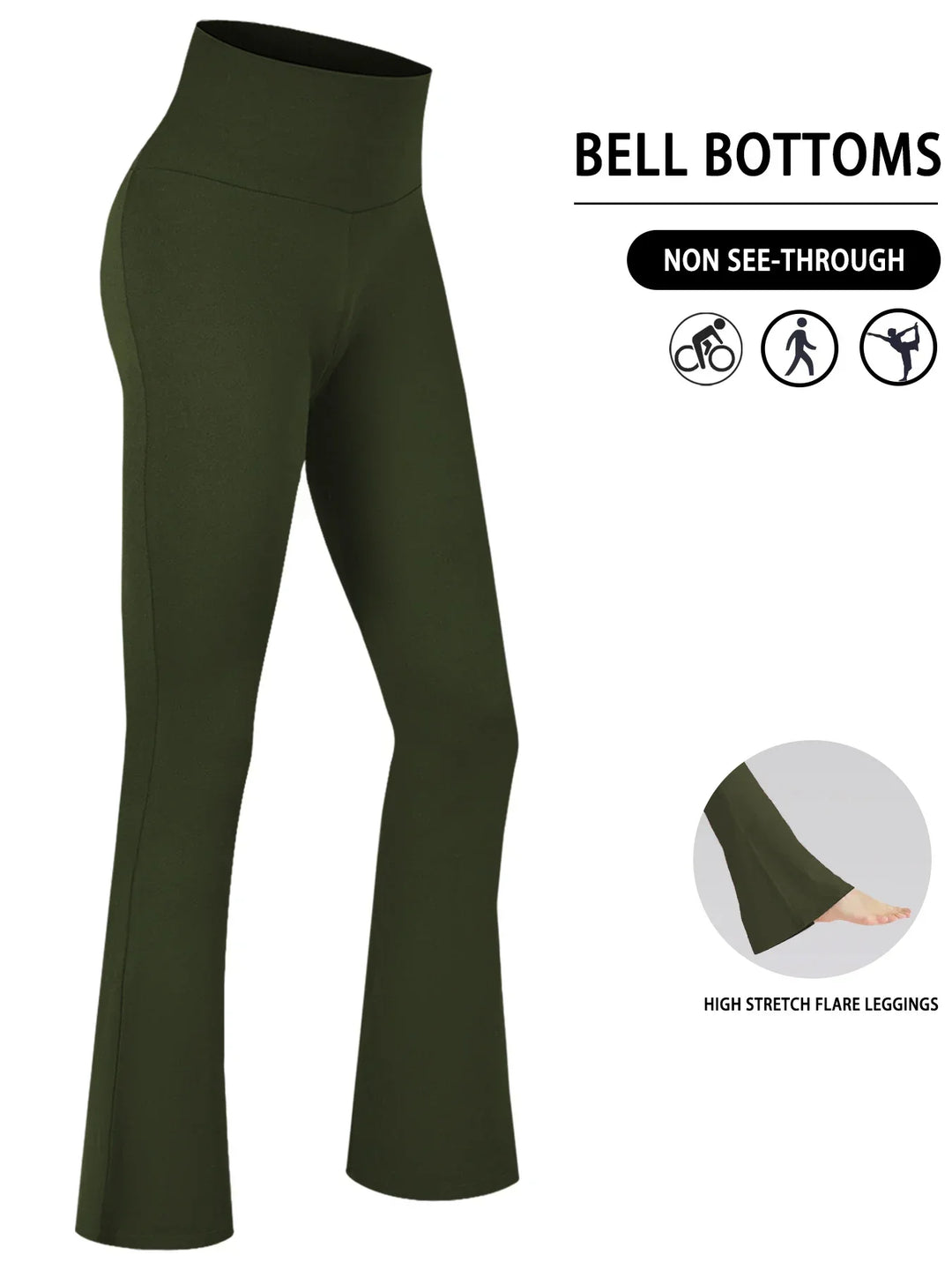 Pantaloni super moi pentru femei cu croială largă | Talie înaltă, control al abdomenului și pantaloni de yoga cu croială largă