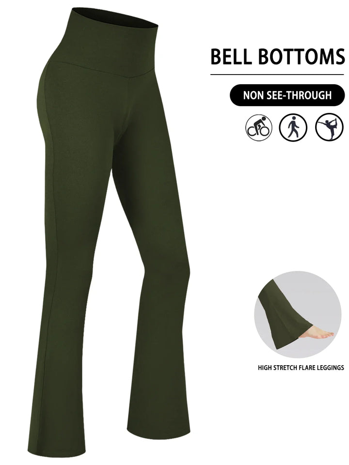 Pantaloni super moi pentru femei cu croială largă | Talie înaltă, control al abdomenului și pantaloni de yoga cu croială largă