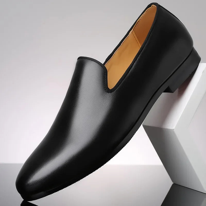 Zapatos de hombre en cuero genuino | Mocasines casuales, mocasines y zapatos cómodos para bodas y conducción