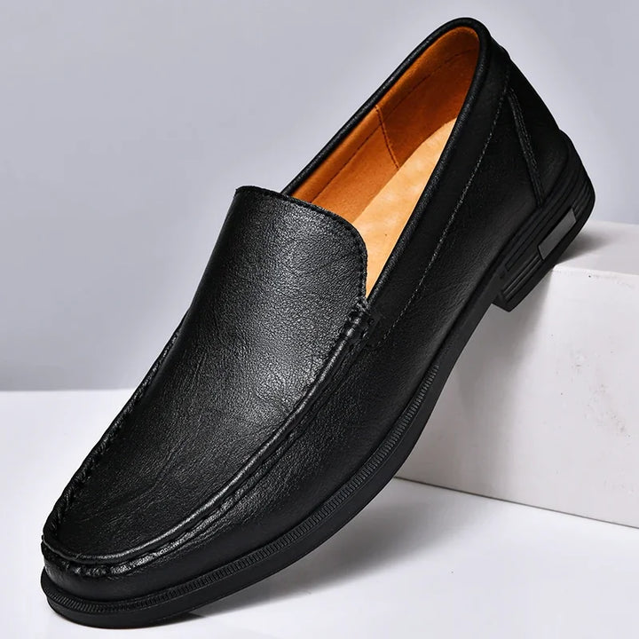 Mocasines sin cordones de cuero genuino para hombre | Zapatos formales, boda y oficina, mocasines cómodos