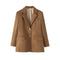Блейзер пальто жіноче з довгим рукавом | штучна замша однотонне