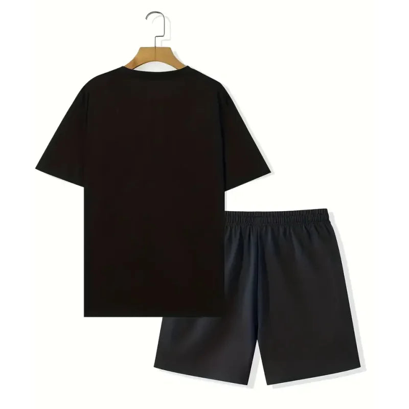 Camiseta Sjov bjørn Harajuku para hombres verano suelto conjunto diario de pareja al aire libre calle camiseta de manga corta y pantalones cortos conjunto de verano de dos piezas