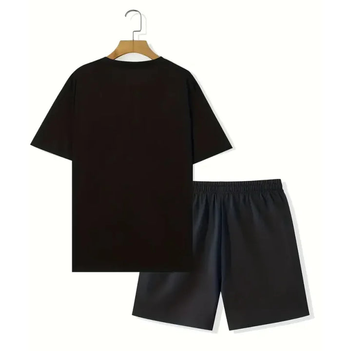 Camiseta Sjov bjørn Harajuku para hombres verano suelto conjunto diario de pareja al aire libre calle camiseta de manga corta y pantalones cortos conjunto de verano de dos piezas