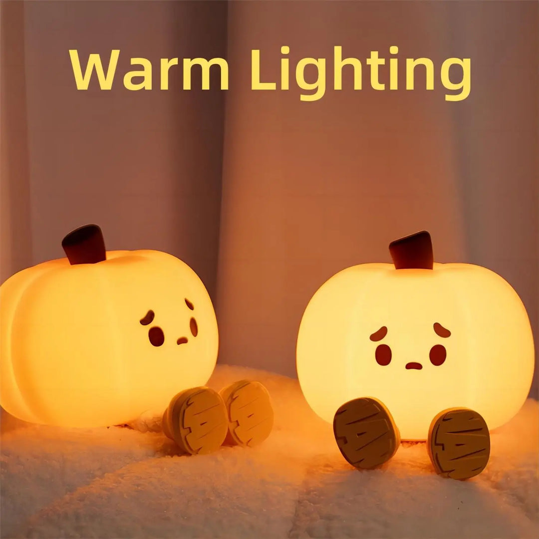 CozyGlow Halloween tök érintőlámpa – puha és nyugtató szilikon éjjeli fény