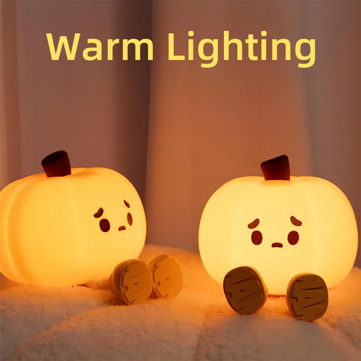 CozyGlow Halloween tök érintőlámpa – puha és nyugtató szilikon éjjeli fény