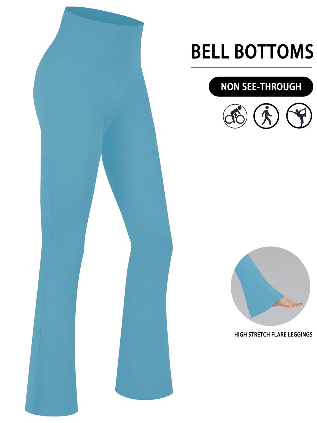 Pantaloni super moi pentru femei cu croială largă | Talie înaltă, control al abdomenului și pantaloni de yoga cu croială largă